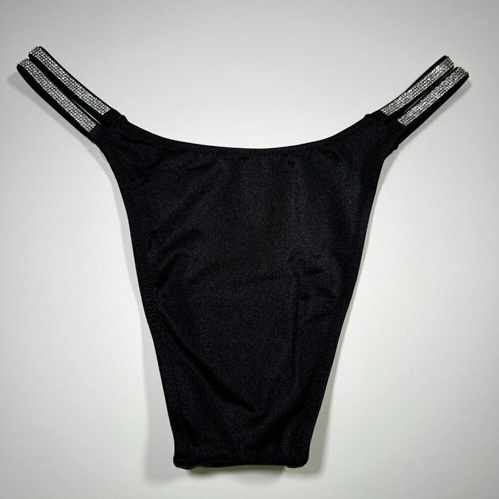 Victoria Secret 34C M Bombshell Push Up Bikini Top Set Glam Shine Strap Black - Picture 11 of 12